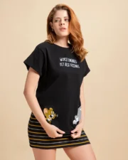 Women's Black Worst Enemies Boyfriend T-shirt - Image 3